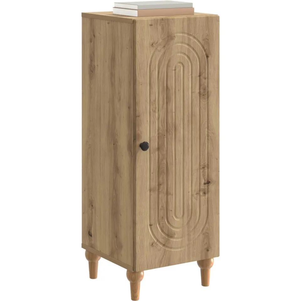 vidaXL Dressoir Artisanaal eiken 33 x 34,5 x 90 cm Bewerkt hout Bruin