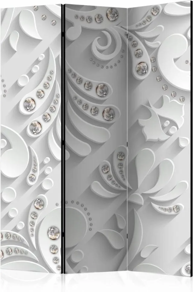 karo-art Vouwscherm / Kamerscherm - Bloemen in Kristallen135x172cm, gemonteerd geleverd, dubbelzijdig geprint Multikleur