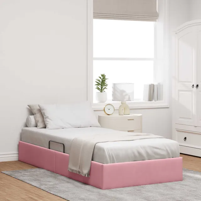 vidaXL Ottoman Bedframe Lichtgrijs 90 x 200 cm Fluweel