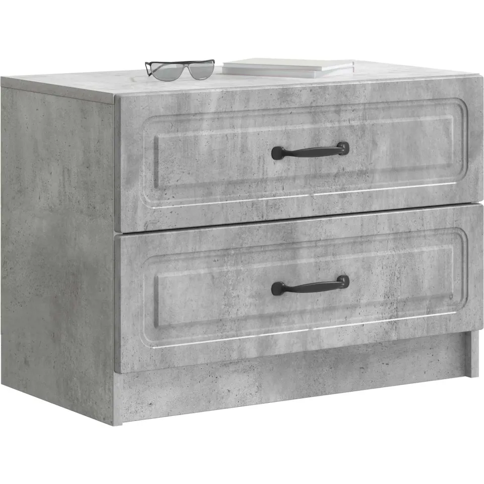 vidaXL Nachtkastje Betongrijs 62 x 34,5 x 44,5 cm Bewerkt hout grijs