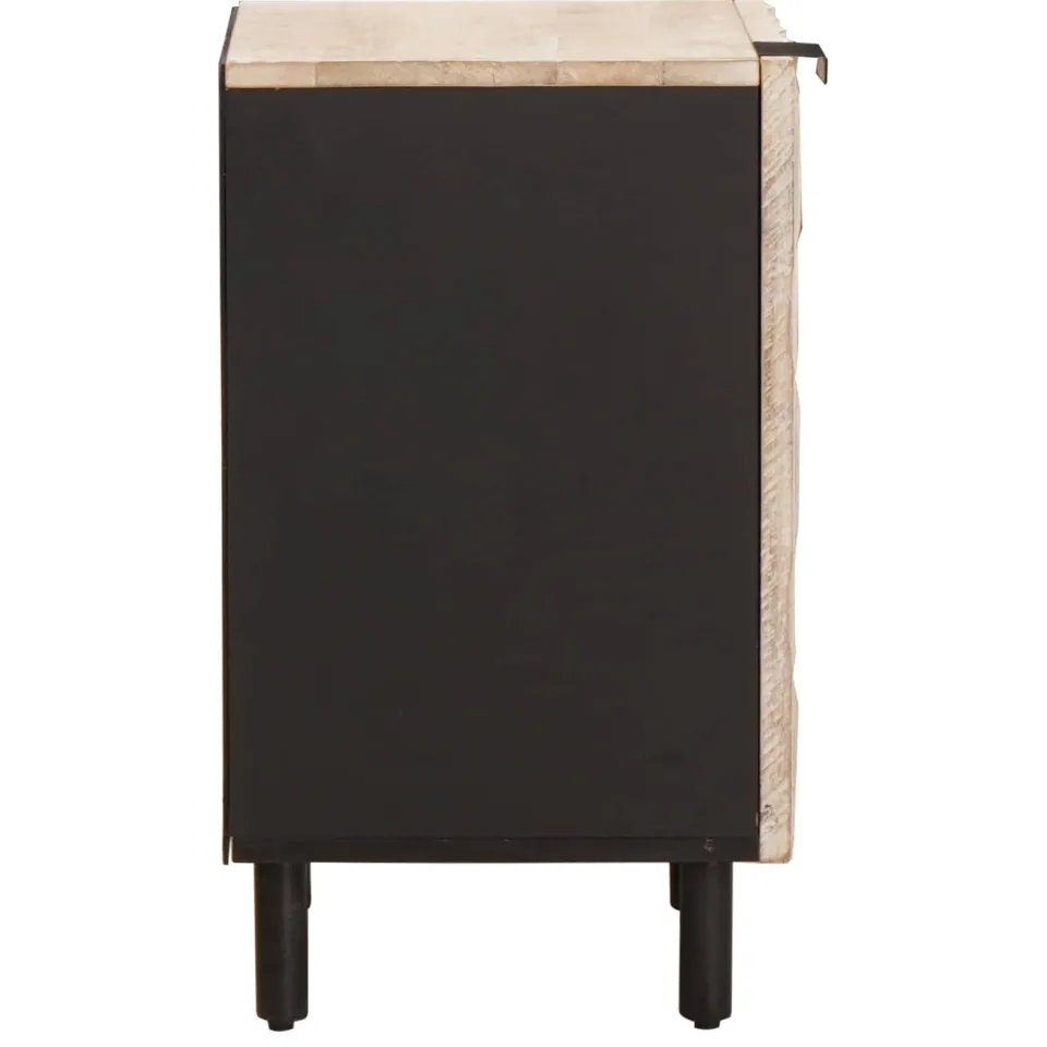 vidaXL Badkamerkast Wit 38 x 33 x 58 cm Massief Mango Hout, foto 4