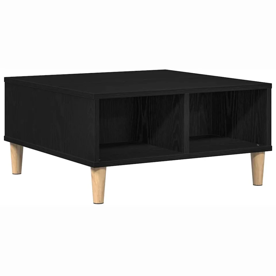 vidaXL Salontafel Zwart Eiken 60 x 60 x 30 cm Bewerkt hout, foto 3