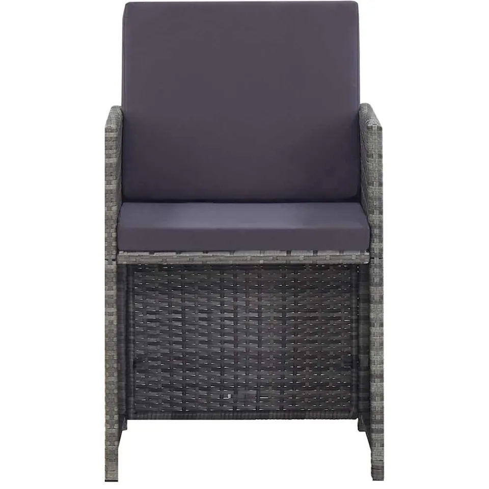 vidaXL 5-delige Tuinset poly rattan en acaciahout antraciet, foto 3