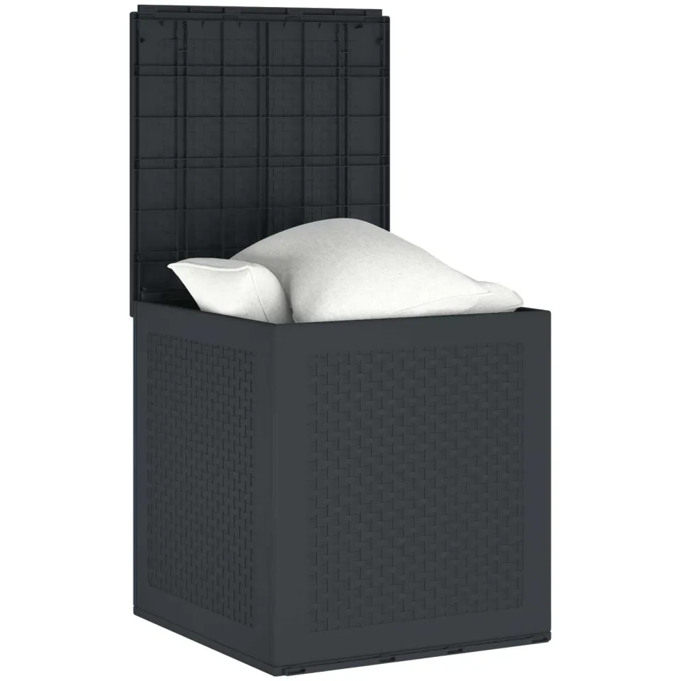 vidaXL Opbergbox met opslag Antraciet 55 x 53 x 57 cm Polypropyleen, foto 2