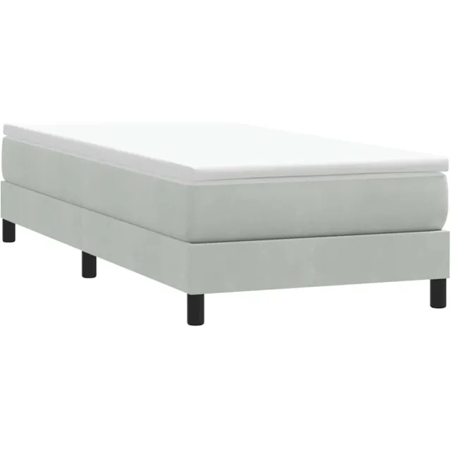 vidaXL Boxspring zonder matras fluweel lichtgrijs 90x210 cm