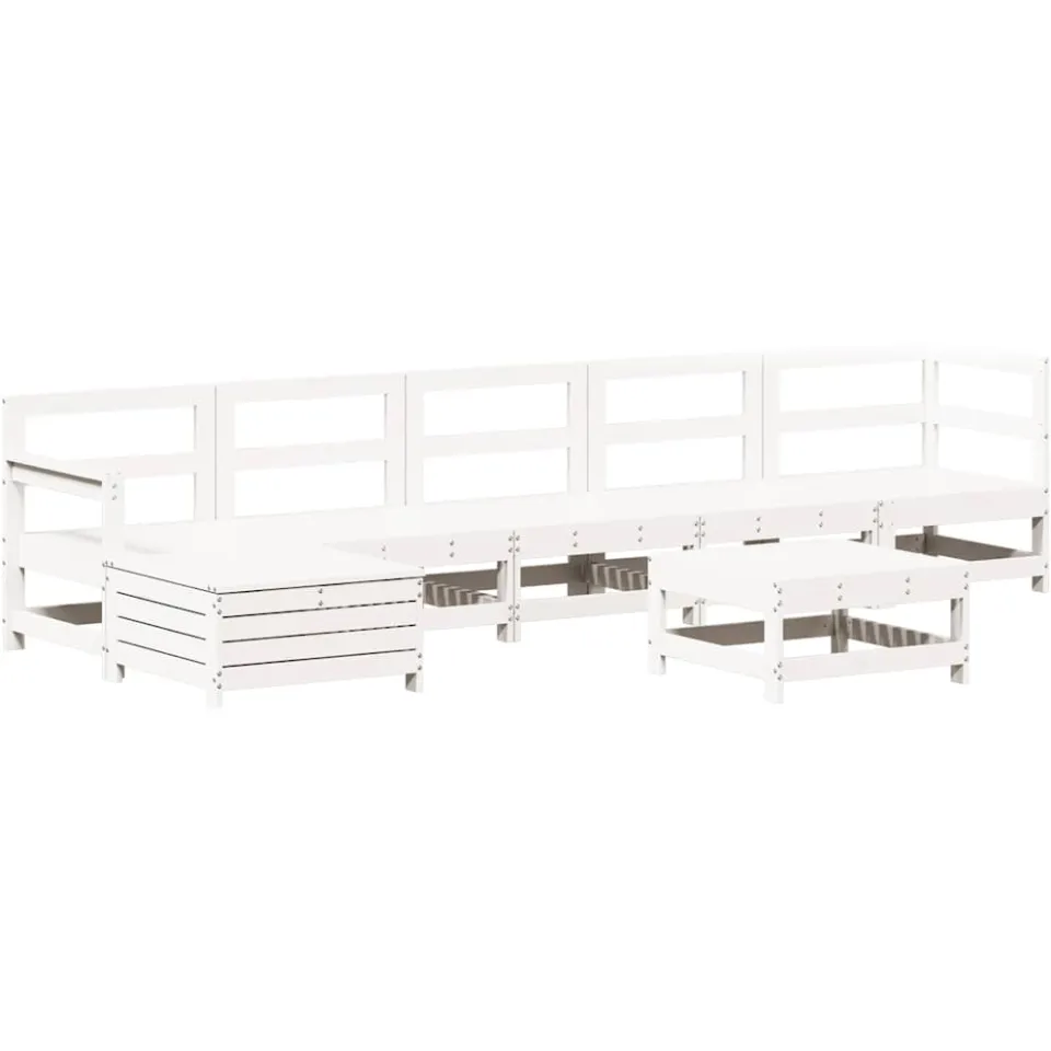 vidaXL 7-delige Loungeset massief grenenhout wit, foto 3