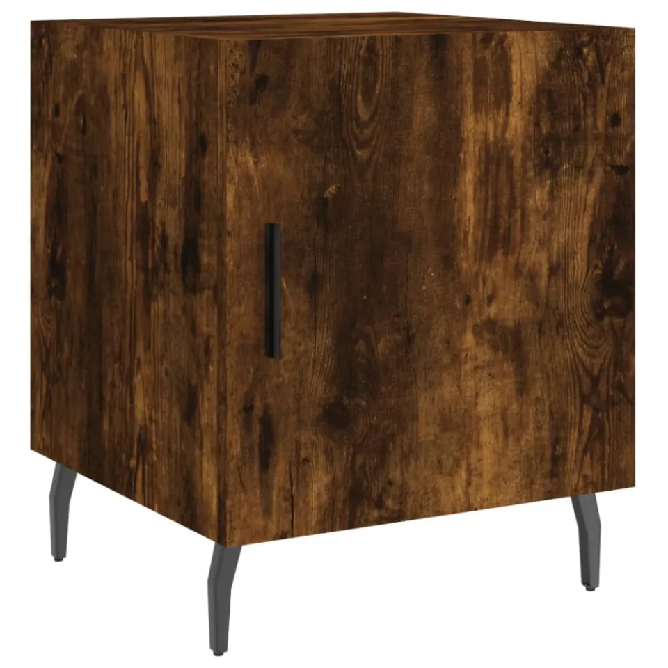 vidaXL Nachtkastjes 2 st 40x40x50 cm bewerkt hout gerookt eikenkleurig, foto 4