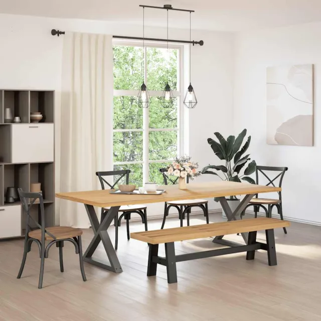 vidaXL Eetbank NOAIN A-vormige poten 180x40x45 cm massief hout Bruin