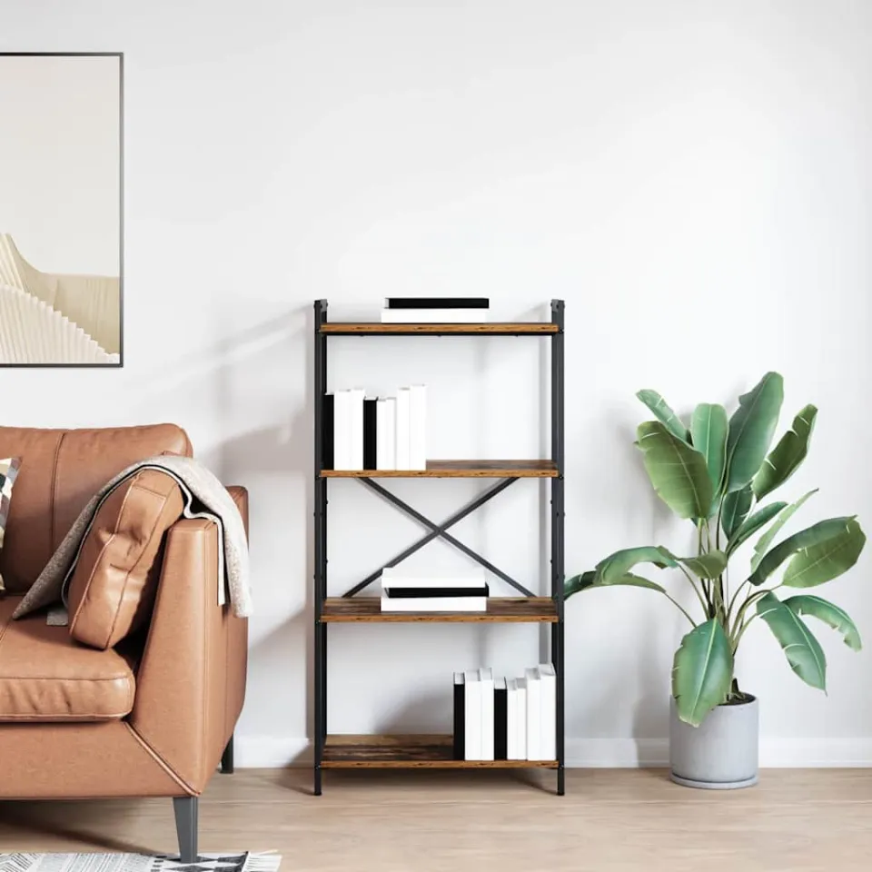 vidaXL Boekenkast 60 x 30 x 120 cm Bewerkt hout Oud hout bruin, foto 4