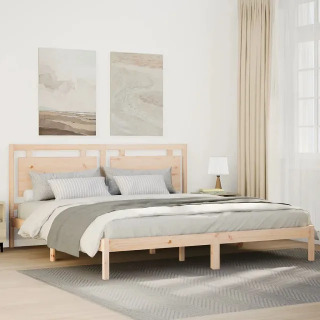 vidaXL Bedframe extra lang zonder matras massief hout 200x210 cm Bruin
