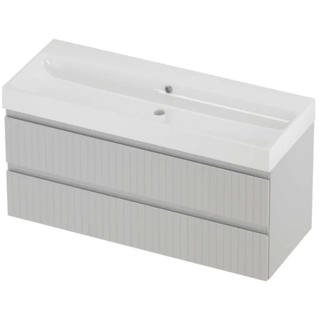 Proline Podium Badmeubelset Polystone Loft Enkel 120x46x62 cm Glans Wit Glans Wit