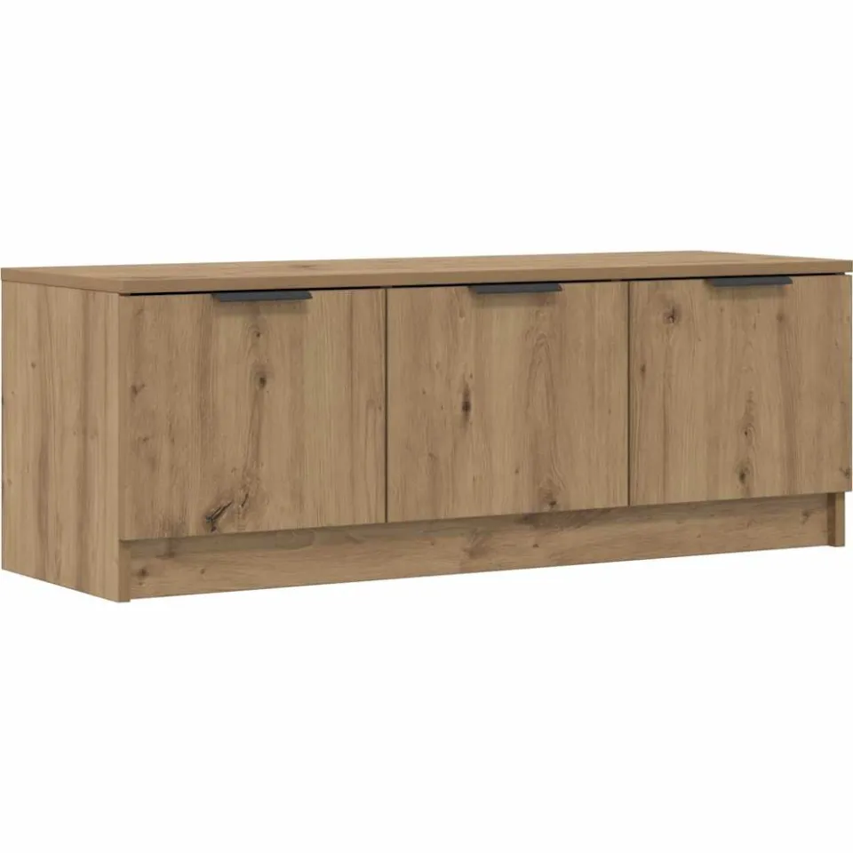 vidaXL Tv-meubel 102x35x36,5 cm bewerkt hout artisanaal eikenkleur Bruin