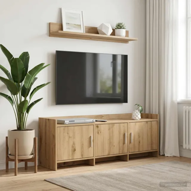 vidaXL TV-kast 130 x 33 x 47 cm Artisanaal eiken Bewerkt hout Bruin