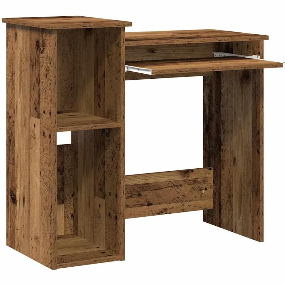 vidaXL Bureau met schappen 84x40x78 cm bewerkt hout oud houtkleurig bruin, foto 4