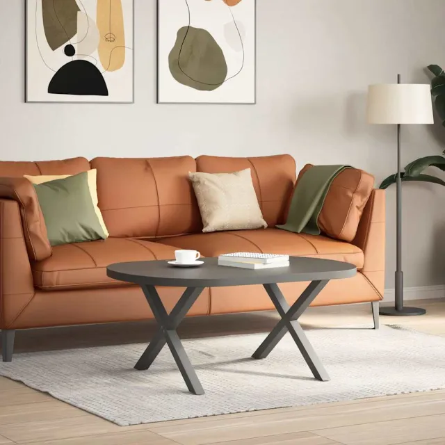 vidaXL Salontafelpoten 2 st X-vormig 70x(42-43) cm staal antraciet Anthraciet
