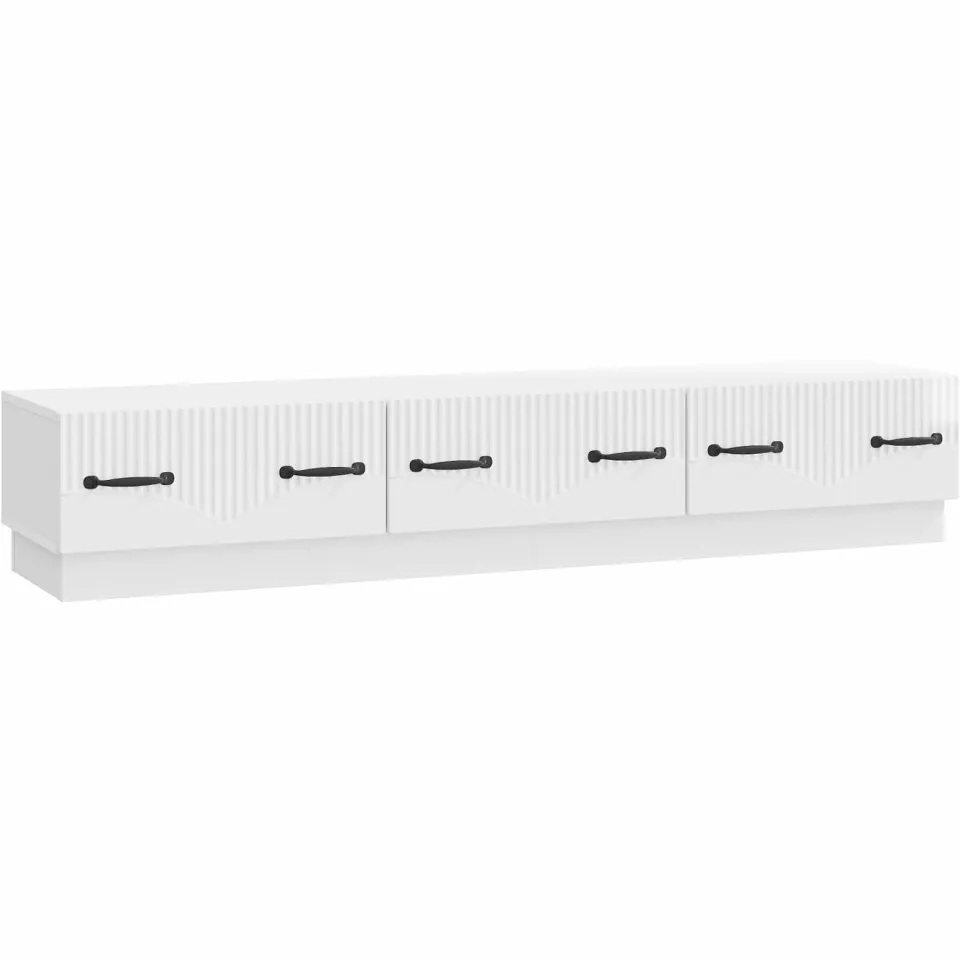 vidaXL TV-kast met lade Hoogglans Wit 147 x 34,5 x 27 cm Bewerkt hout