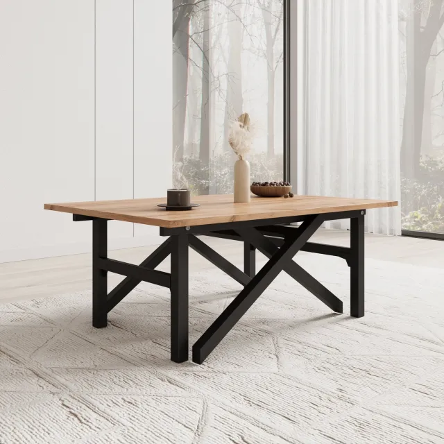 MEUBELLA Xalir - Salontafel uitschuifbaar - Eiken - 100x70x40 cm Bruin