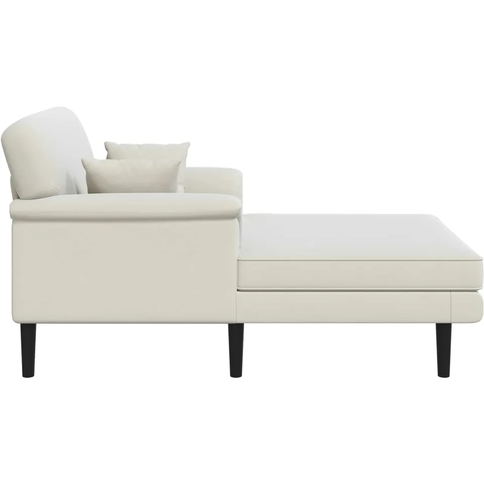 vidaXL Chaise longue Crèmekleurig fluweel, foto 4