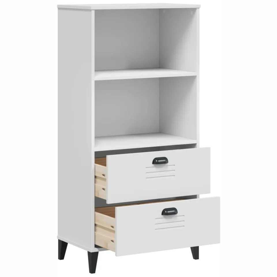 vidaXL Boekenkast VIKEN 60x35x123 cm bewerkt hout wit, foto 4