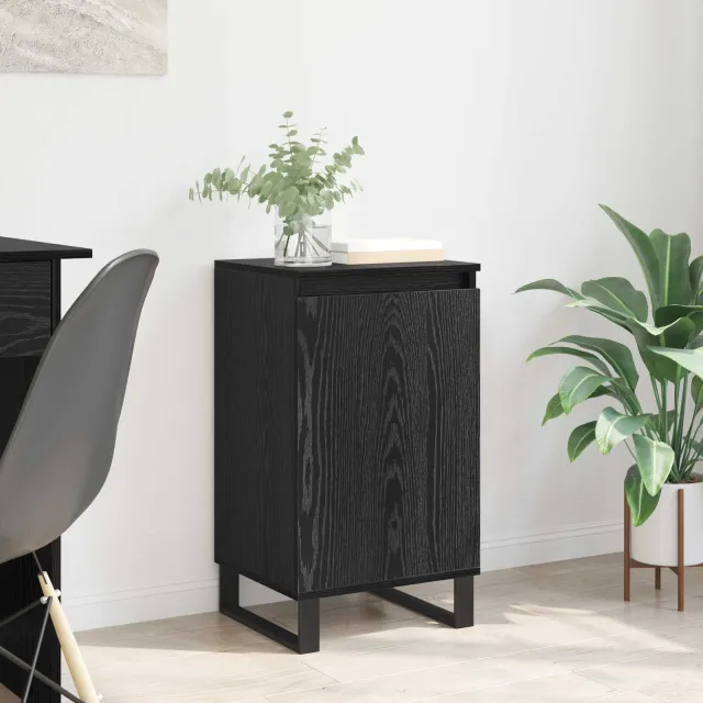 vidaXL Dressoir Zwart Eiken 40 x 35 x 70 cm Bewerkt hout, foto 2
