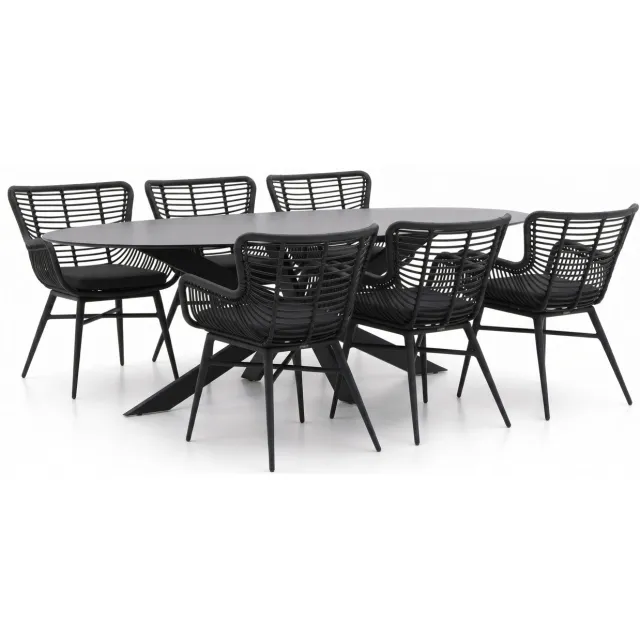 Intenso Furniture Intenso Asti/Furato ellips 200cm dining tuinset 7-delig