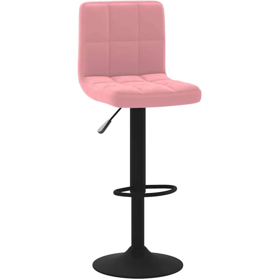 vidaXL Barkrukken 2 st fluweel roze