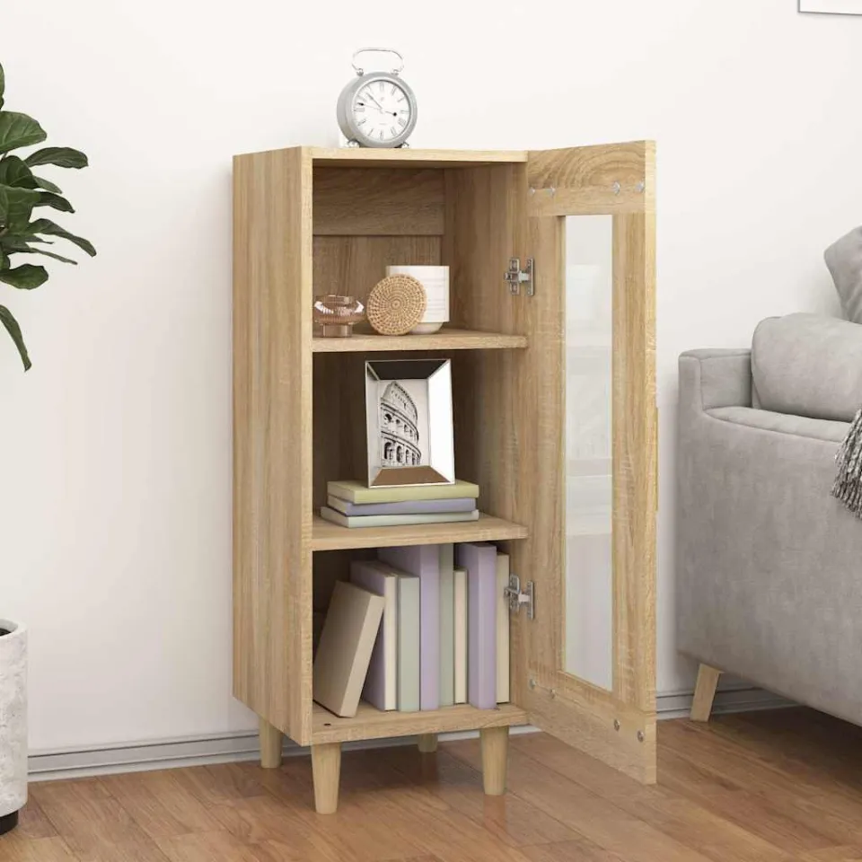 vidaXL Dressoir 34,5x34x90 cm bewerkt hout sonoma eiken, foto 3