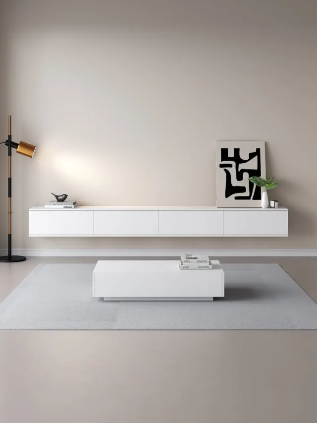 DECOMOR Chic TV Meubel 300cm – Pure White – Wit