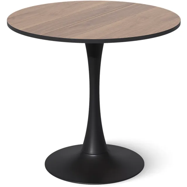 Vicco Eettafel Carl, Walnoot/Zwart, 80 x 80 cm