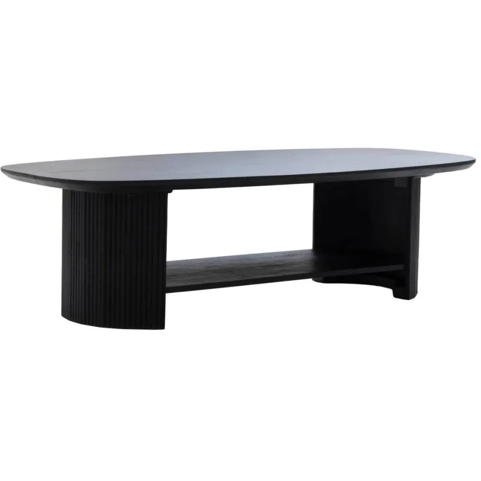 Giga Meubel Salontafel Lorna - Deens Ovaal Zwart Hout - 130x70x38cm, foto 2