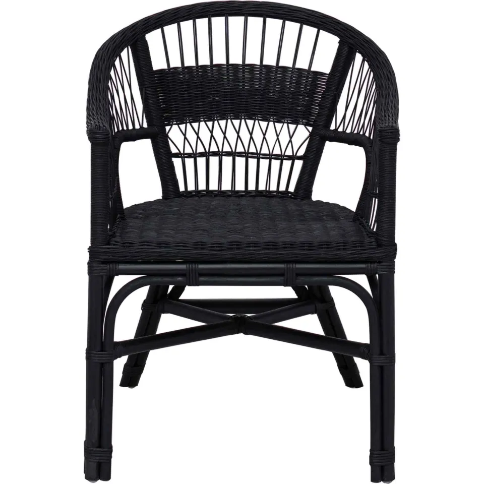 vidaXL Stapelstoel Rattan Zwart 60 x 60 x 81 cm, foto 4