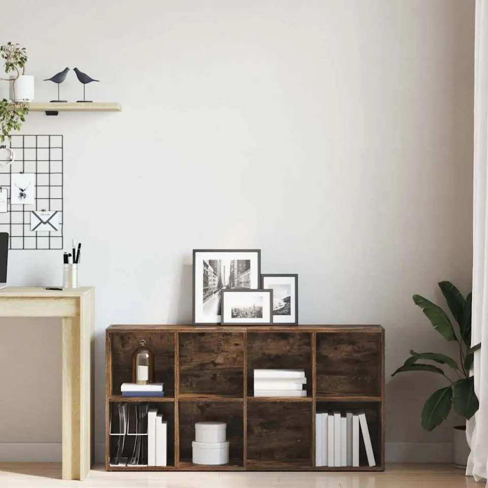 vidaXL Boekenkast 66x30x130 cm bewerkt hout gerookt eikenkleurig, foto 3