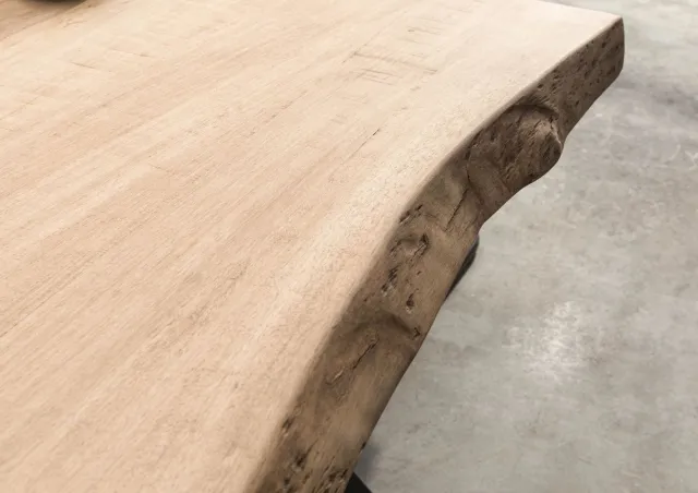 MASSIVMOEBEL24 .DE FREEFORM eettafel beige gelakt massief hout mango 180x90 cm