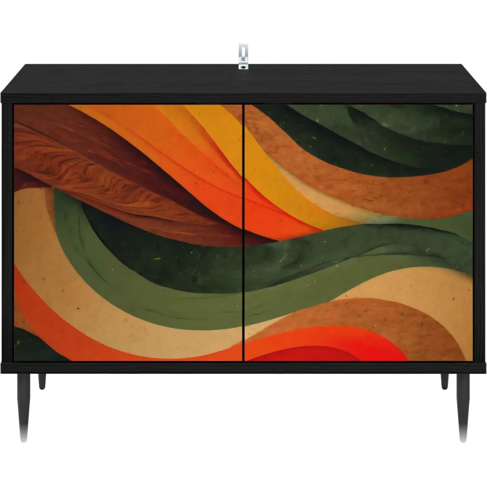 vidaXL Tv-meubel BONN 69 x 33 x 50,5 cm Zwart eiken Bewerkt hout, foto 4