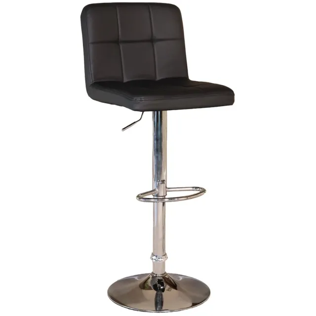 Lizzely Garden & Living Barkruk Anel met rugleuning: zwart leder barstoel Zwart met rugleuning