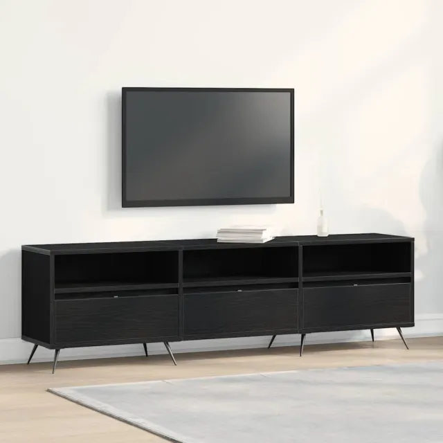 vidaXL TV-kast 150 x 30 x 44,5 cm Zwart eiken Bewerkt hout