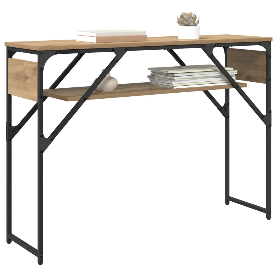 vidaXL Consoletafel Artisan Eiken Bewerkt hout 105x30x75cm Bruin