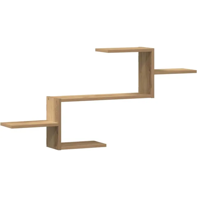vidaXL Wandschap - 104x15x49 - cm - bewerkt - hout - artisanaal - eikenkleurig