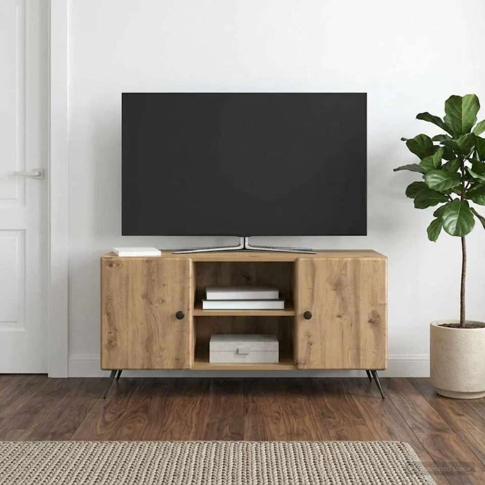 vidaXL TV-kast 102 x 34,5 x 50 cm Artisanaal eiken Bewerkt hout, foto 4