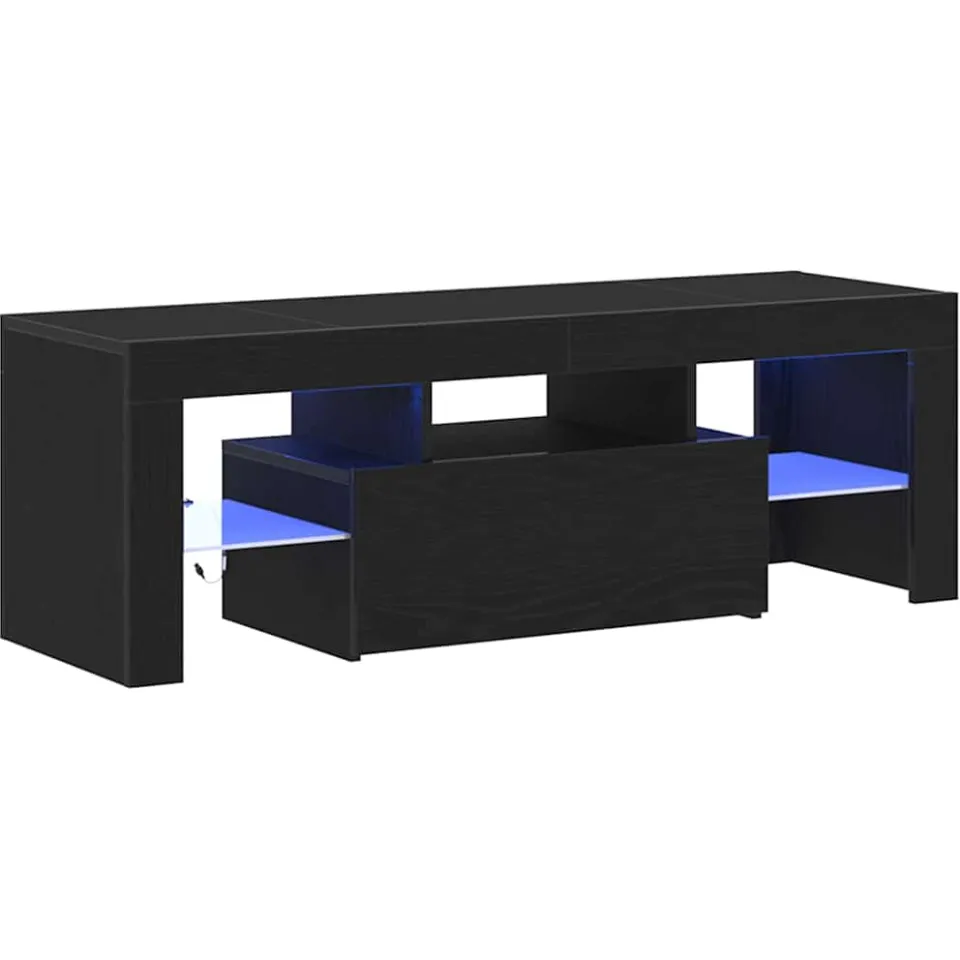 vidaXL TV-kast 120 x 35 x 40 cm Zwart Eiken Bewerkt hout, foto 4