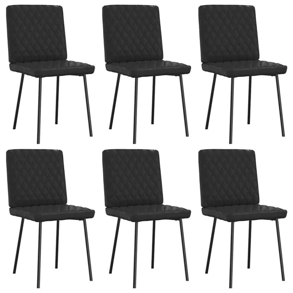 vidaXL Eetkamerstoelen 6 st kunstleer zwart, foto 3