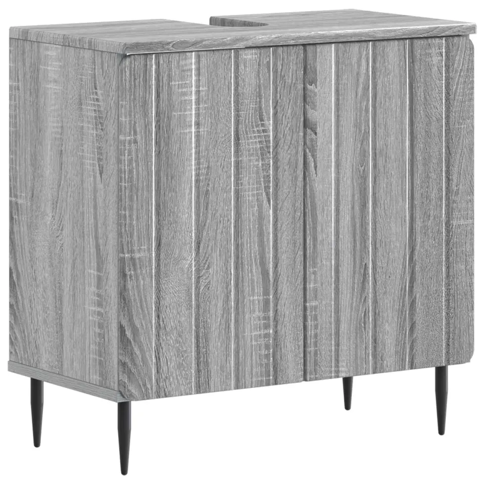 vidaXL Badkamer wastafelkast ZWOLLE Grijs Sonoma 59,5 x 31,5 x 59 cm, foto 3