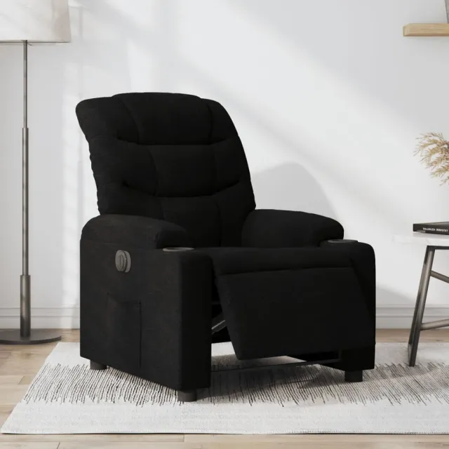 vidaXL Fauteuil verstelbaar elektrisch stof zwart
