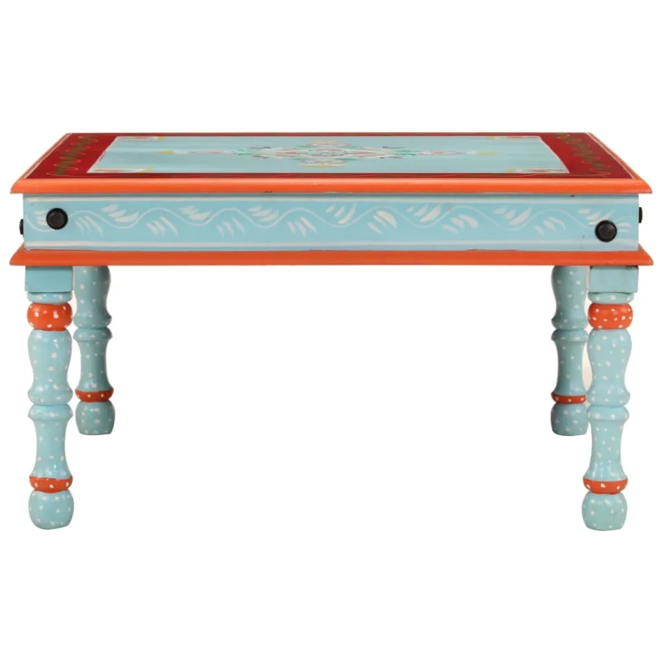 vidaXL Salontafel handbeschilderd massief mangohout blauw