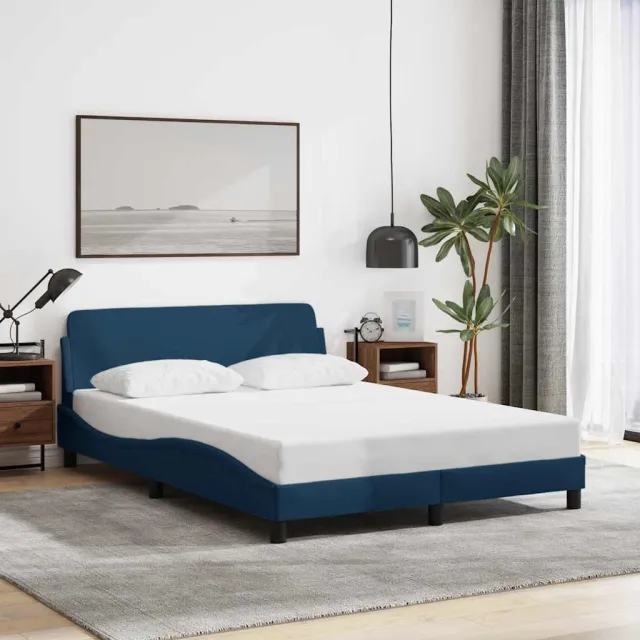 vidaXL Bedframe met hoofdeinde "Dover" 120x200 cm stof blauw