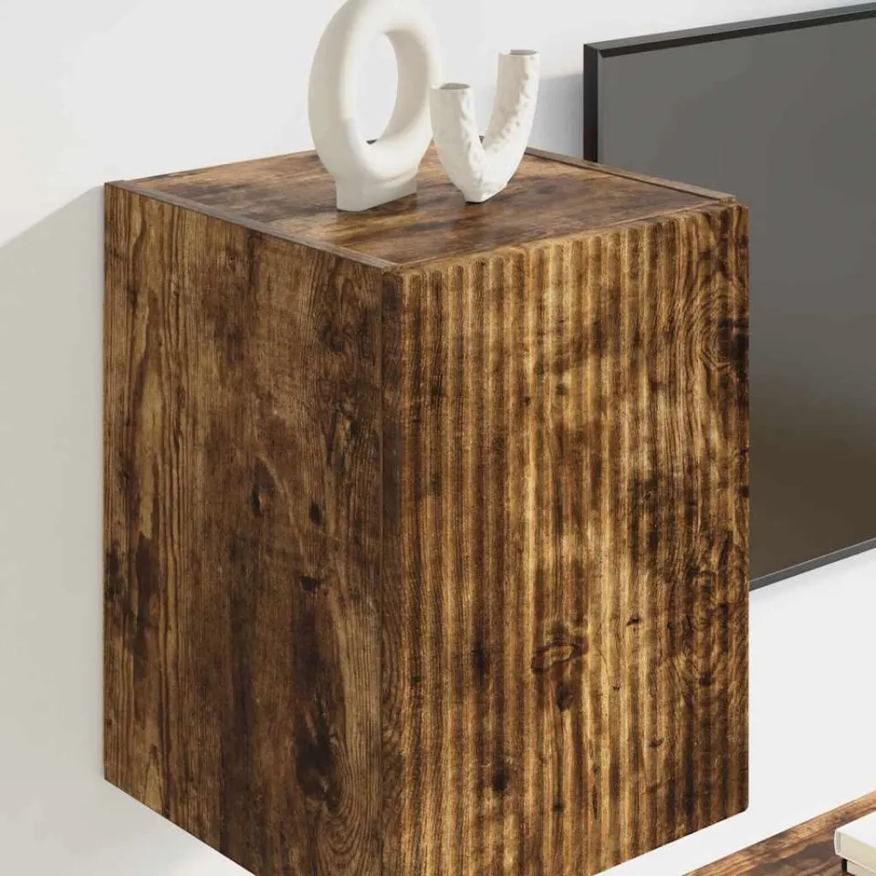 vidaXL TV Wandkast 2 st Gerookt eiken Bewerkt hout, foto 4