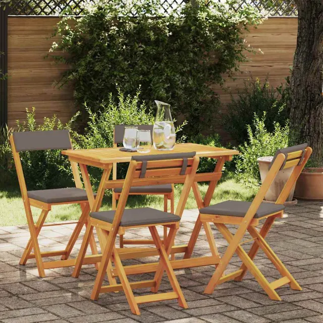 vidaXL Bistroset 5 st Olie naturel Massief Acaciahout Bruin