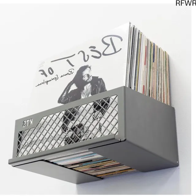 RFWR Vinyl Platen Wandplank voor 100 LP's - Ruimtebesparende Muurbevestiging en Decoratieve Recordhouder