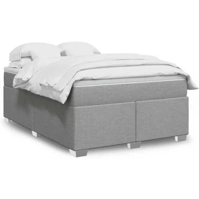 vidaXL Boxspring met matras stof lichtgrijs 160x200 cm grijs