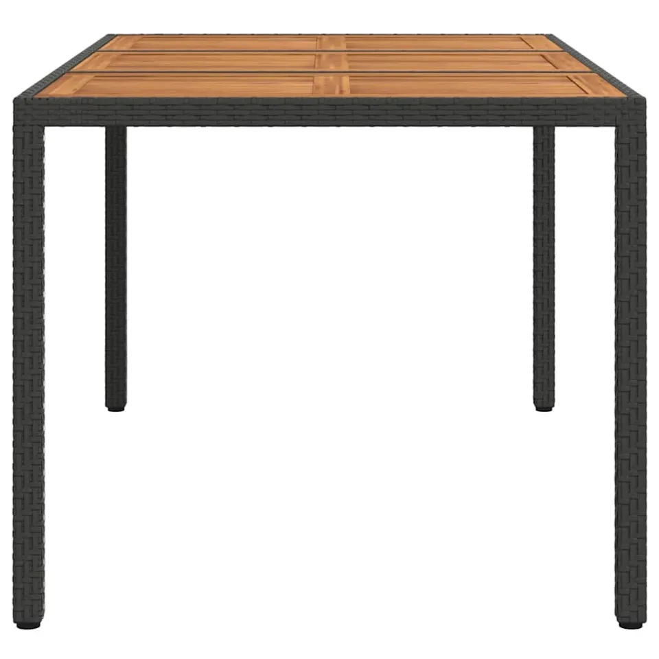 vidaXL Tuinstafel Zwart 150 x 90 x 75 cm poly rattan, foto 4